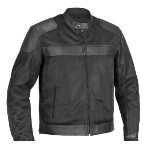 River Road Motorcycle Jacket Men's Size 44 Mesh Ventilated Black Zip Out Liner